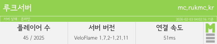 마인리스트가 제공하는 실시간 마인크래프트 서버 상태